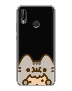 Чехол для Huawei P Smart Plus (Nova 3i, INE-LX1) с картинкой «Пушин на черном»