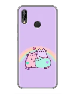 Чехол для Huawei P Smart Plus (Nova 3i, INE-LX1) с картинкой «Радужные Пушины»
