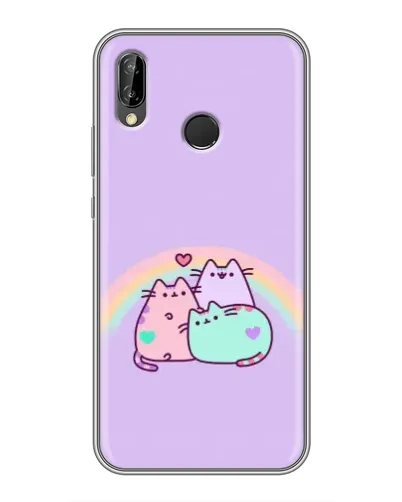 Чехол для Huawei P Smart Plus (Nova 3i, INE-LX1) с картинкой «Радужные Пушины»