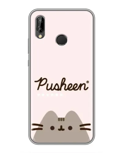 Чехол для Huawei P Smart Plus (Nova 3i, INE-LX1) с картинкой «Pusheen логотип»