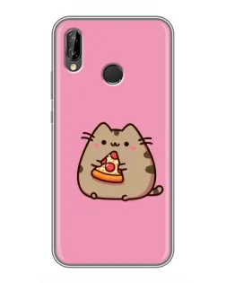 Чехол для Huawei P Smart Plus (Nova 3i, INE-LX1) с картинкой «Пушин с пиццей»