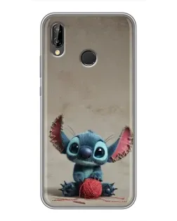 Чехол для Huawei P Smart Plus (Nova 3i, INE-LX1) с картинкой «Стич на коричневом фоне»