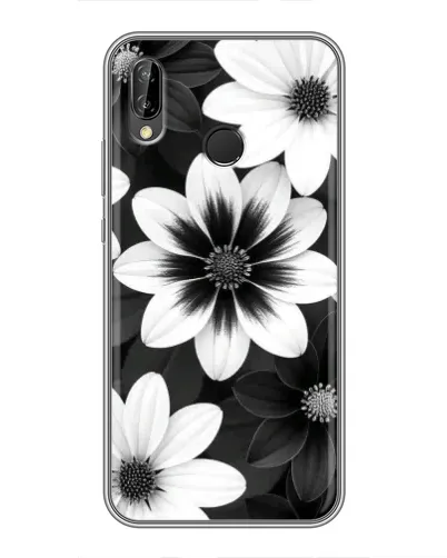 Чехол для Huawei P Smart Plus (Nova 3i, INE-LX1) с картинкой «Монохромные астры»