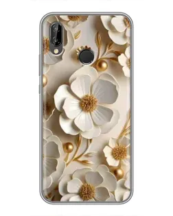Чехол для Huawei P Smart Plus (Nova 3i, INE-LX1) с картинкой «Белие бумажние цвети» Чехол для Huawei P Smart Plus (Nova 3i, INE-LX1) с картинкой «Белие бумажние цвети»