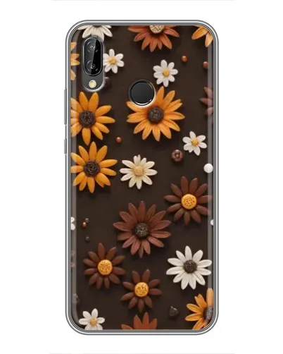 Чехол для Huawei P Smart Plus (Nova 3i, INE-LX1) с картинкой «Узор из маленьких подсолнухов»
