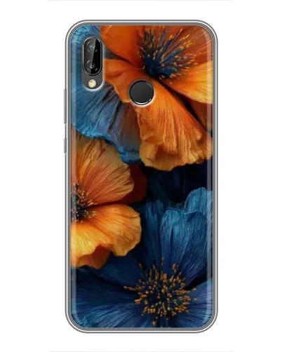 Чехол для Huawei P Smart Plus (Nova 3i, INE-LX1) с картинкой «Яркая сине-оранжевая флора» Чехол для Huawei P Smart Plus (Nova 3i, INE-LX1) с картинкой «Яркая сине-оранжевая флора»