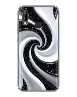 Чехол для Huawei P Smart Plus (Nova 3i, INE-LX1) с картинкой «Черно-белая спираль»