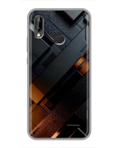 Чехол для Huawei P Smart Plus (Nova 3i, INE-LX1) с картинкой «Черные геометрические блоки»