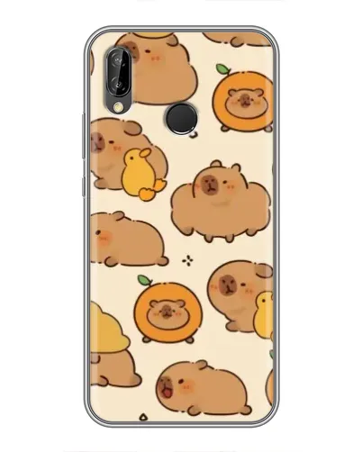 Чехол для Huawei P Smart Plus (Nova 3i, INE-LX1) с картинкой «Капибары с апельсинами»