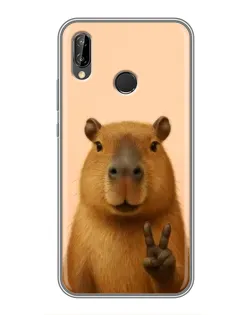 Чехол для Huawei P Smart Plus (Nova 3i, INE-LX1) с картинкой «Капибара виктория»