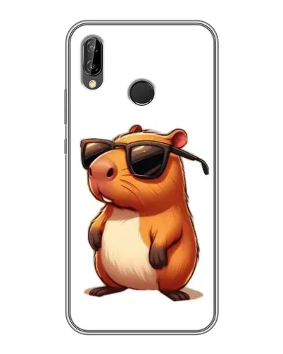 Чехол для Huawei P Smart Plus (Nova 3i, INE-LX1) с картинкой «Капибара в очках»