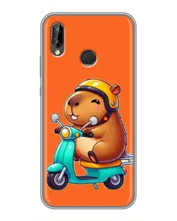 Чехол для Huawei P Smart Plus (Nova 3i, INE-LX1) с картинкой «Капибара на скутере»