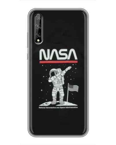 Чехол для Huawei P Smart Pro с картинкой «NASA — шагаем по Луне»