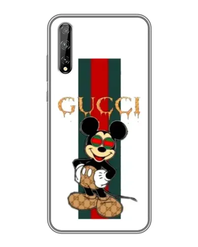 Чехол для Huawei P Smart Pro с картинкой «Микки Маус Gucci — полосы»
