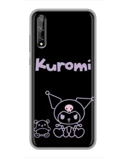 Чохол для Huawei P Smart Pro з картинкою «Kuromi — чорний мінімалізм»