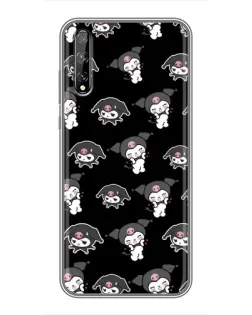 Чехол для Huawei P Smart Pro с картинкой «Черный паттерн Kuromi»