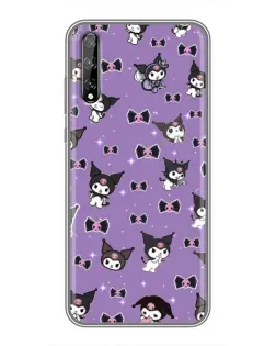 Чехол для Huawei P Smart Pro с картинкой «Kuromi — паттерн»