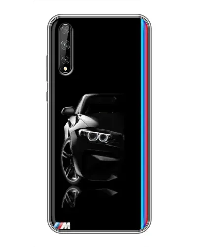 Чехол для Huawei P Smart Pro с картинкой «Силуэт BMW в темноте»