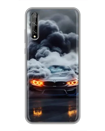 Чехол для Huawei P Smart Pro с картинкой «BMW в дыму»