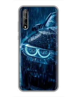 Чехол для Huawei P Smart Pro с картинкой «BMW под дождем»