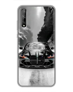 Чехол для Huawei P Smart Pro с картинкой «BMW — акварельный дрифт»