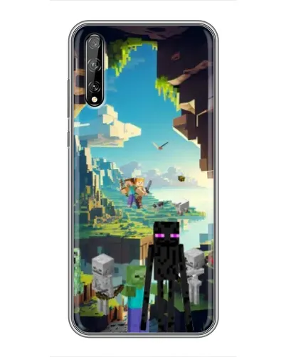 Чехол для Huawei P Smart Pro с картинкой «Эндермен в лесу»