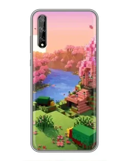 Чохол для Huawei P Smart Pro з картинкою «Рожеве дерево Minecraft»