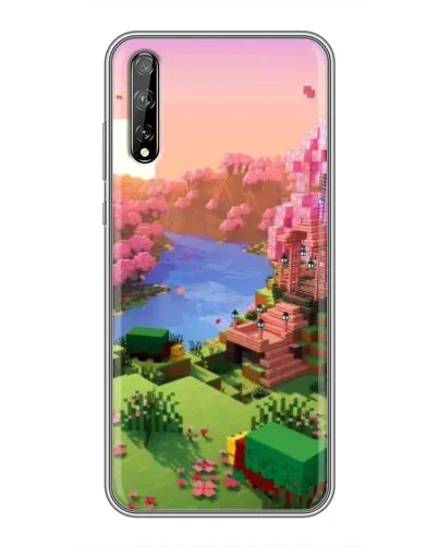 Чехол для Huawei P Smart Pro с картинкой «Розовое дерево Minecraft»