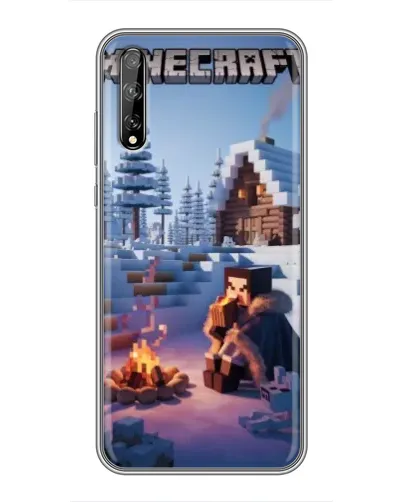 Чехол для Huawei P Smart Pro с картинкой «Зимний Minecraft»