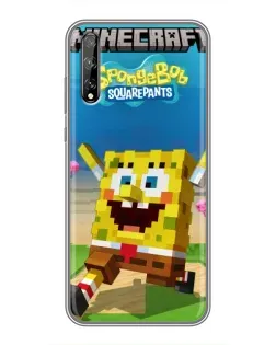 Чохол для Huawei P Smart Pro з картинкою «Губка Боб Minecraft»