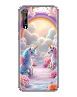 Чехол для Huawei P Smart Pro с картинкой «Радуга и единороги» Чехол для Huawei P Smart Pro с картинкой «Радуга и единороги»
