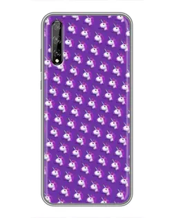 Чехол для Huawei P Smart Pro с картинкой «Единороги на фиолетовом»