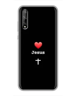 Чехол для Huawei P Smart Pro с картинкой «Сердце - Jesus»