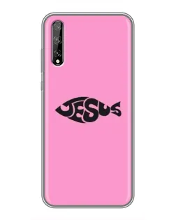Чехол для Huawei P Smart Pro с картинкой «Розовый символ  Jesus»