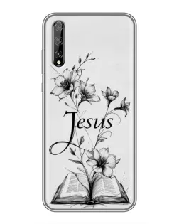 Чехол для Huawei P Smart Pro с картинкой «Цветы и Библия»
