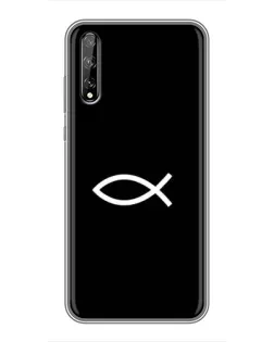 Чехол для Huawei P Smart Pro с картинкой «Символ рыбы Jesus»