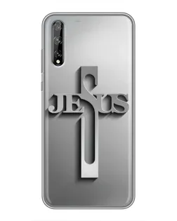 Чехол для Huawei P Smart Pro с картинкой «Металлический крест Jesus»