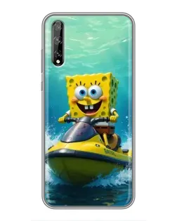 Чохол для Huawei P Smart Pro з картинкою «Спанч Боб на гідроциклі»
