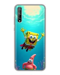 Чехол для Huawei P Smart Pro с картинкой «Спанч Боб под водой»