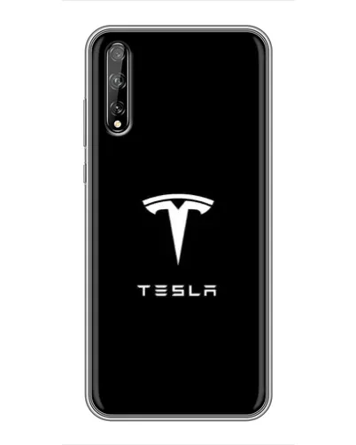 Чехол для Huawei P Smart Pro с картинкой «Tesla White Logo»