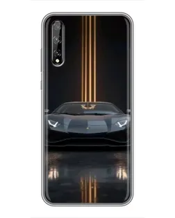 Чехол для Huawei P Smart Pro с картинкой «Lamborghini золотые линии»