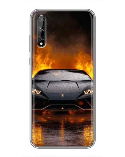 Чехол для Huawei P Smart Pro с картинкой «Lamborghini в огне»