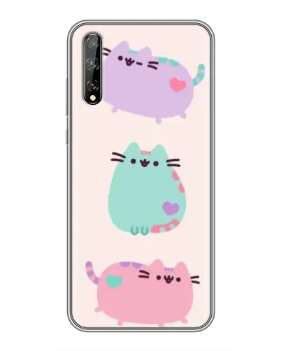 Чехол для Huawei P Smart Pro с картинкой «Pusheen трио»