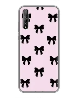 Чехол для Huawei P Smart Pro с картинкой «Черные банты Coquette»