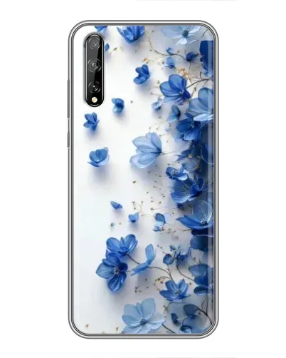 Чехол для Huawei P Smart Pro с картинкой «Голубой цветочный каскад»