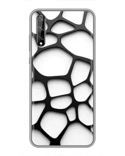 Чохол для Huawei P Smart Pro з картинкою «Біла об'ємна сітка»