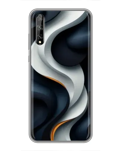 Чехол для Huawei P Smart Pro с картинкой «Объемные черно-белые ленты» Чехол для Huawei P Smart Pro с картинкой «Объемные черно-белые ленты»