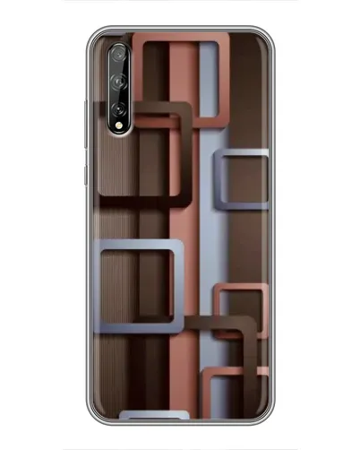 Чехол для Huawei P Smart Pro с картинкой «Коричневые объемные квадраты» Чехол для Huawei P Smart Pro с картинкой «Коричневые объемные квадраты»