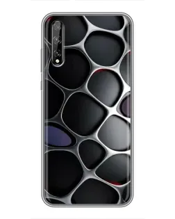 Чехол для Huawei P Smart Pro с картинкой «Объемная темная решетка»