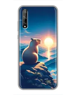 Чохол для Huawei P Smart Pro з картинкою «Захід сонця з капібарою»